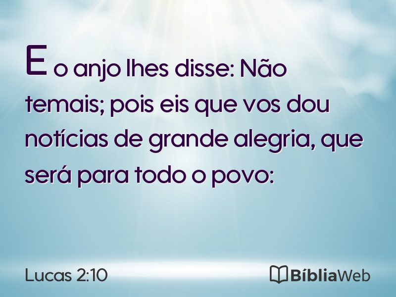 Lucas 2:10 em imagem para compartilhar