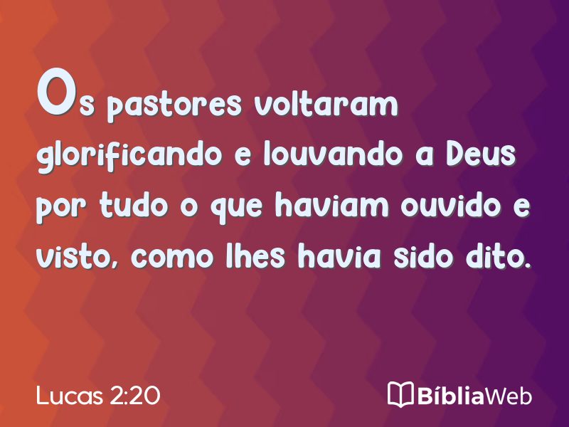 Lucas 2:20 em imagem para compartilhar