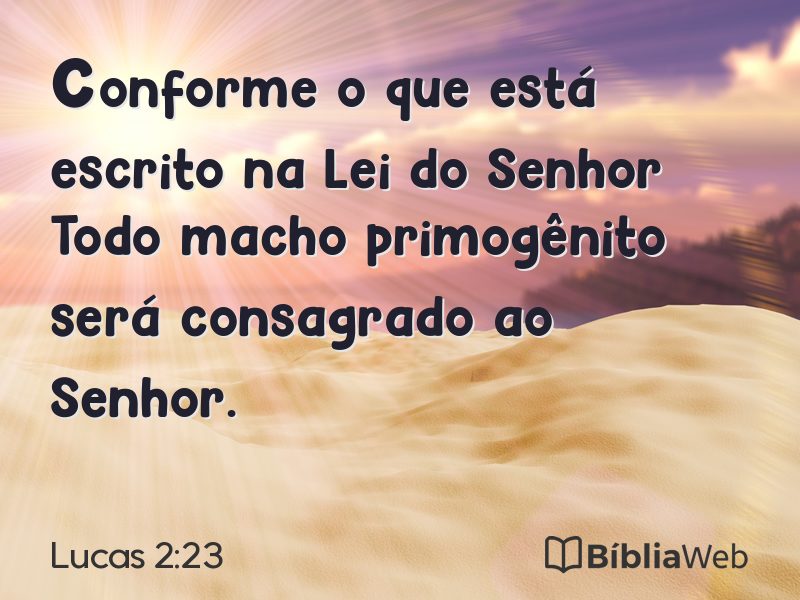 Lucas 2:23 em imagem para compartilhar