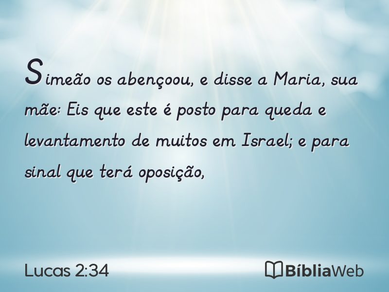 Lucas 2:34 em imagem para compartilhar
