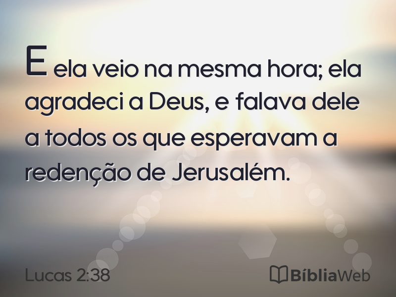 Lucas 2:38 em imagem para compartilhar