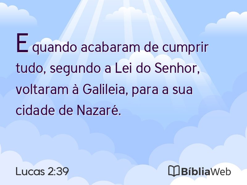 Lucas 2:39 em imagem para compartilhar