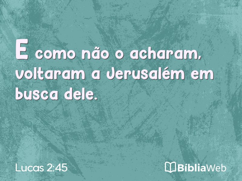 Lucas 2:45 em imagem para compartilhar