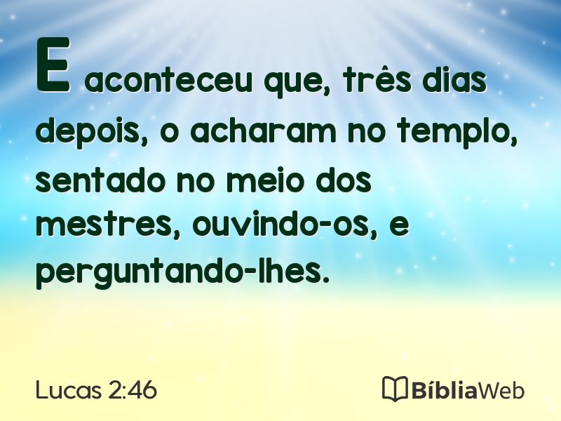 Lucas 2:46 em imagem para compartilhar