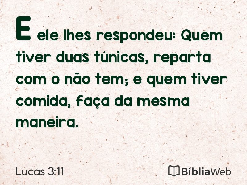 Lucas 3:11 em imagem para compartilhar