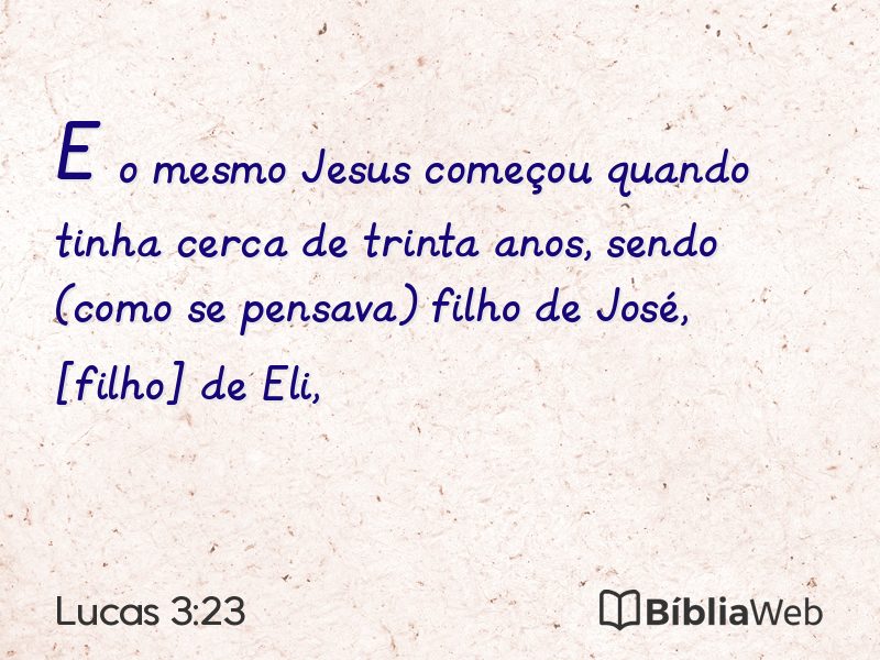 Lucas 3:23 em imagem para compartilhar