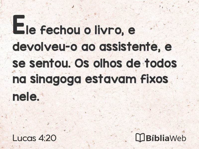 Lucas 4:20 em imagem para compartilhar