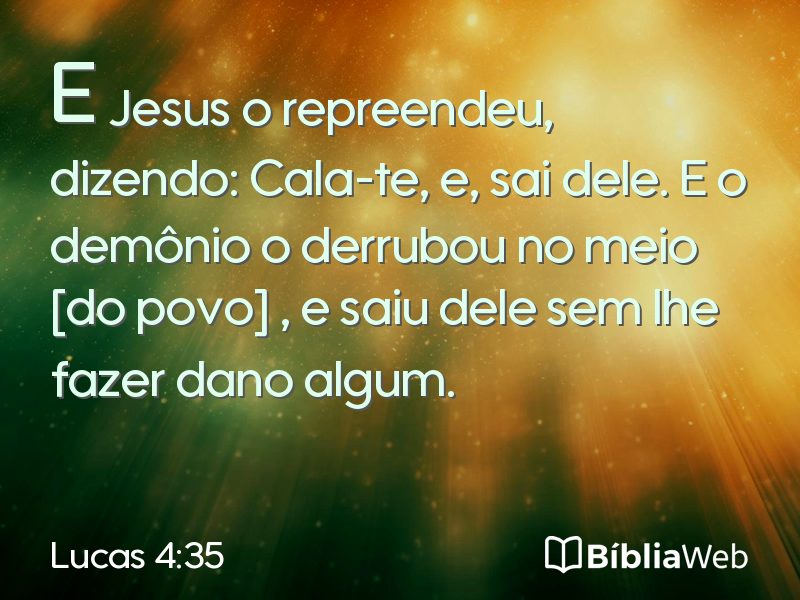 Lucas 4:35 em imagem para compartilhar