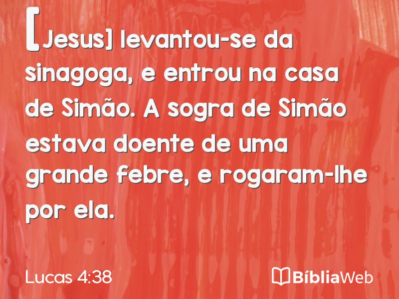 Lucas 4:38 em imagem para compartilhar