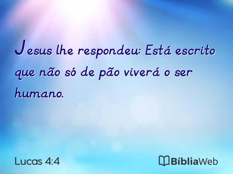 Lucas 4:4 em imagem para compartilhar