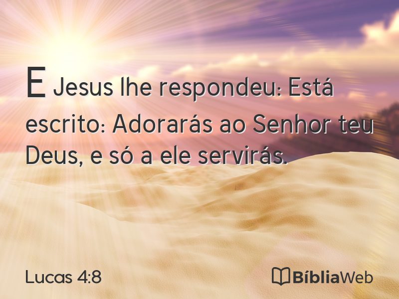 Lucas 4:8 em imagem para compartilhar