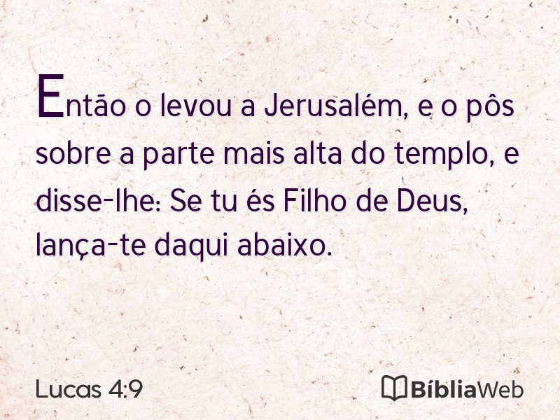 Lucas 4:9 em imagem para compartilhar