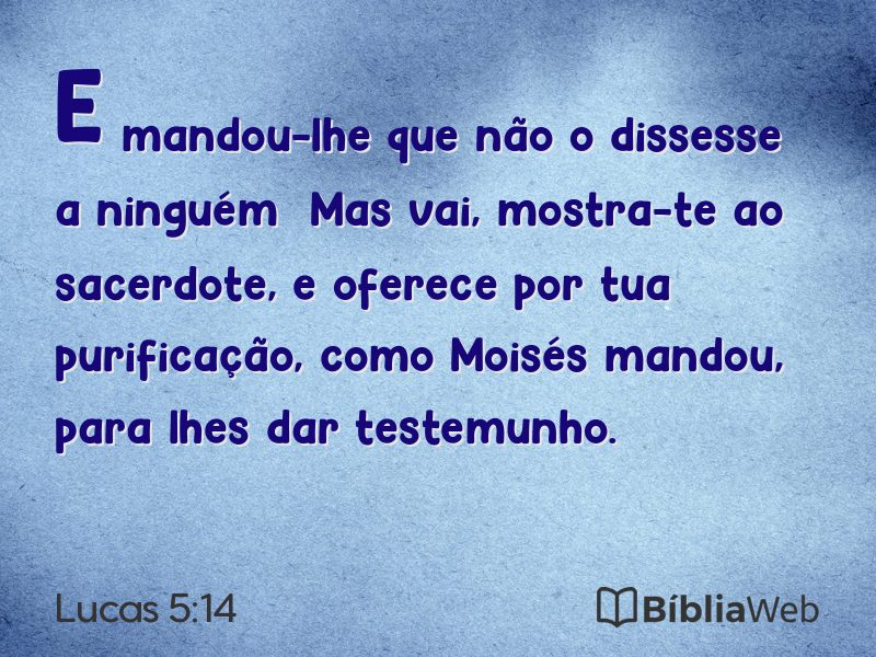 Lucas 5:14 em imagem para compartilhar