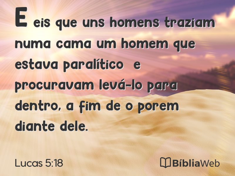 Lucas 5:18 em imagem para compartilhar