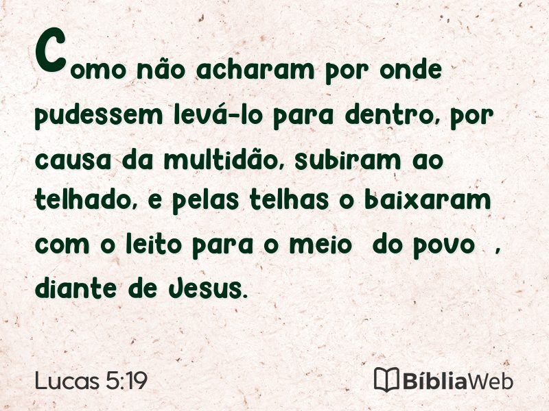 Lucas 5:19 em imagem para compartilhar