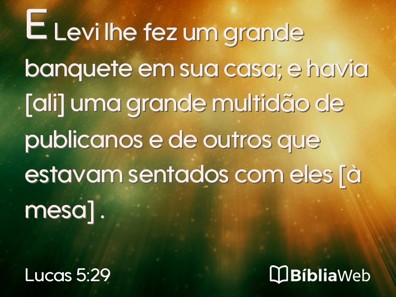 Lucas 5:29 em imagem para compartilhar