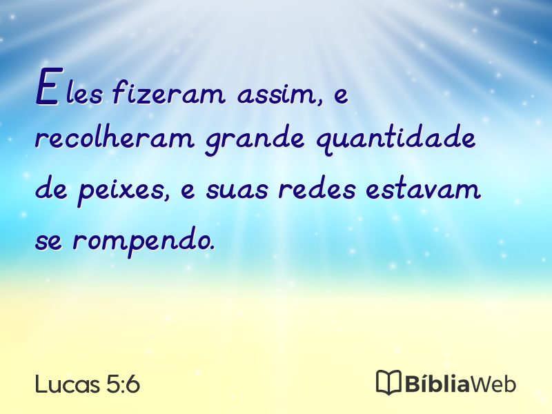 Lucas 5:6 em imagem para compartilhar