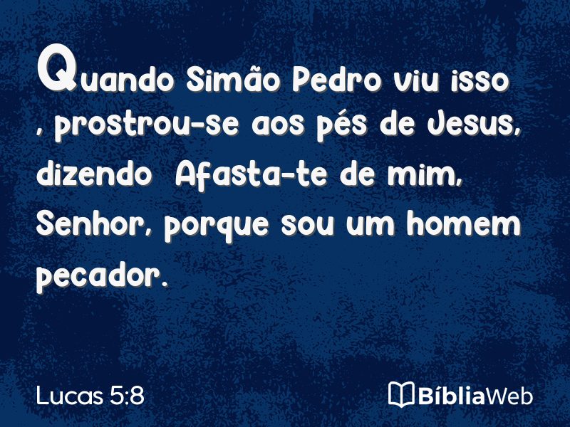 Lucas 5:8 em imagem para compartilhar
