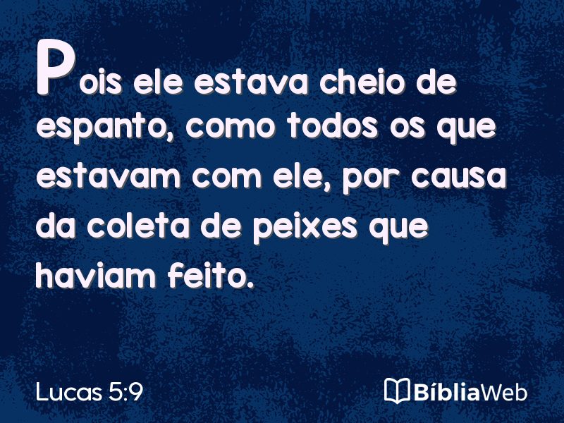 Lucas 5:9 em imagem para compartilhar