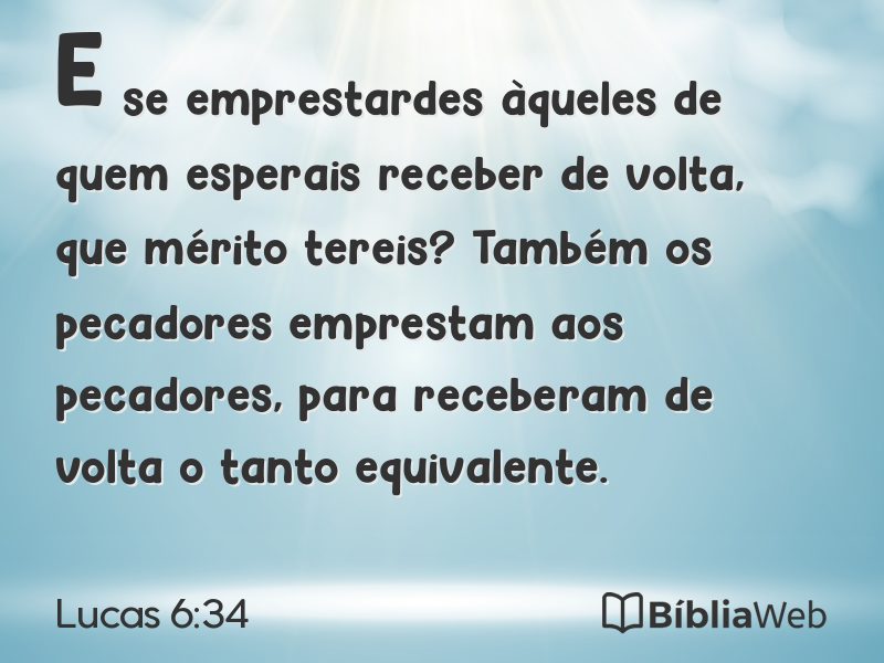 Lucas 6:34 em imagem para compartilhar