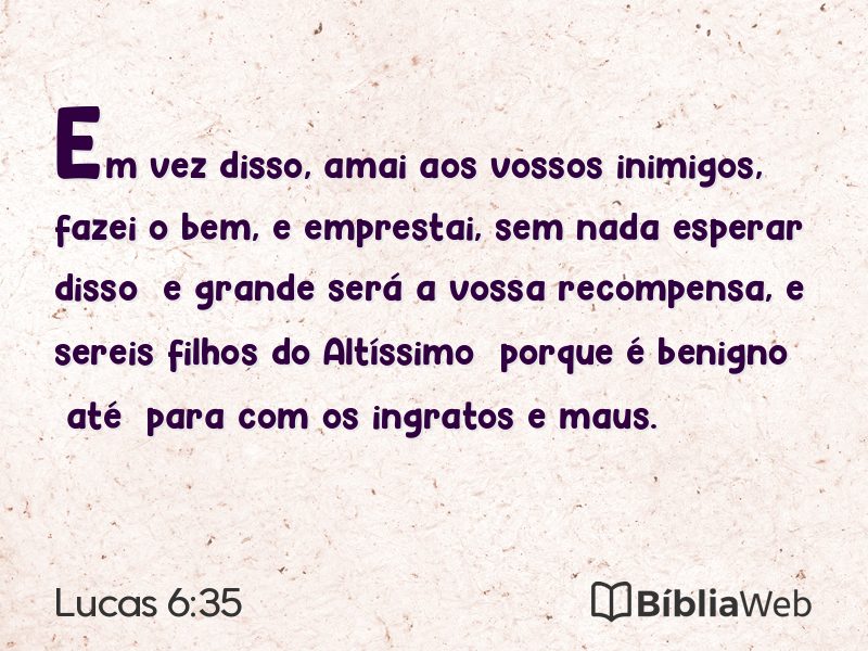 Lucas 6:35 em imagem para compartilhar