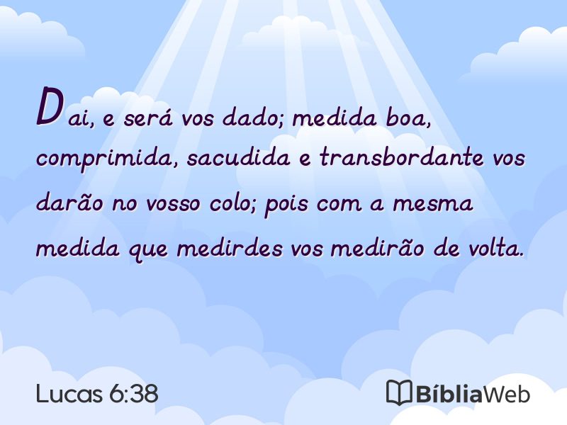 Lucas 6:38 em imagem para compartilhar