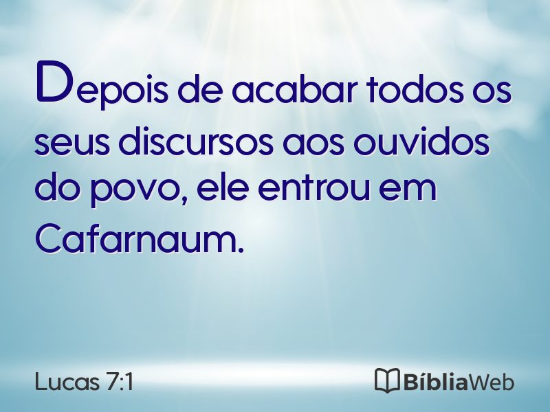 Lucas 7:1 em imagem para compartilhar