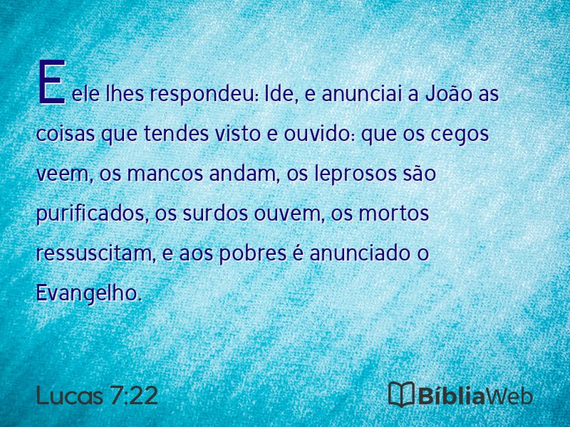 Lucas 7:22 em imagem para compartilhar