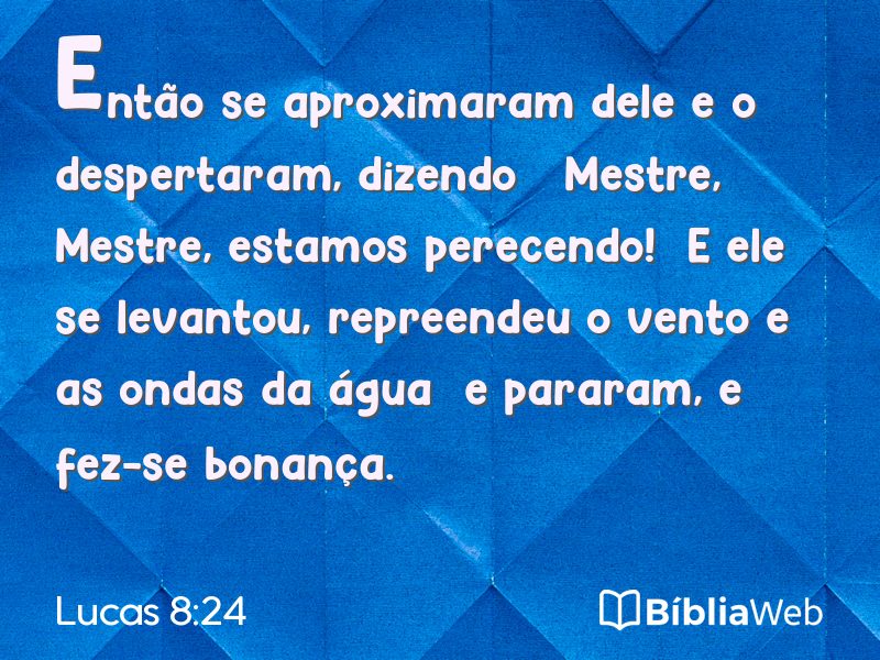 Lucas 8:24 em imagem para compartilhar