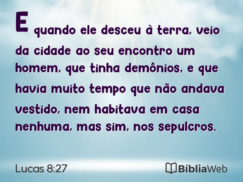 Lucas 8:27 em imagem para compartilhar