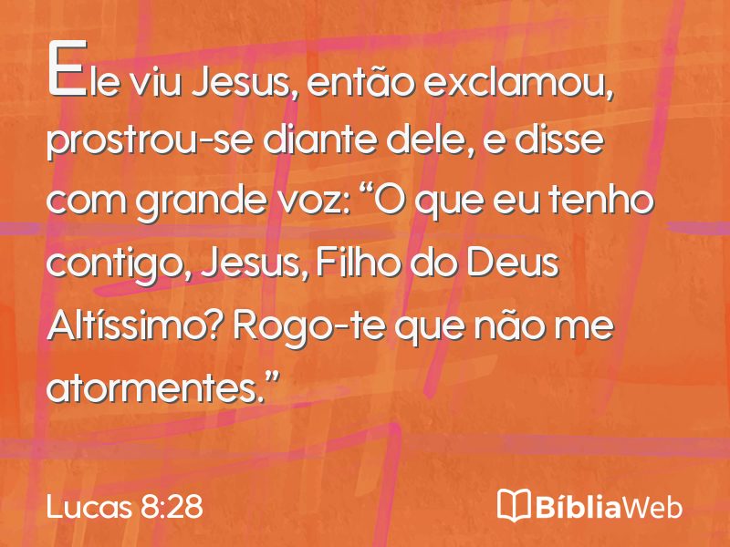 Lucas 8:28 em imagem para compartilhar