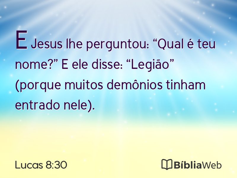 Lucas 8:30 em imagem para compartilhar