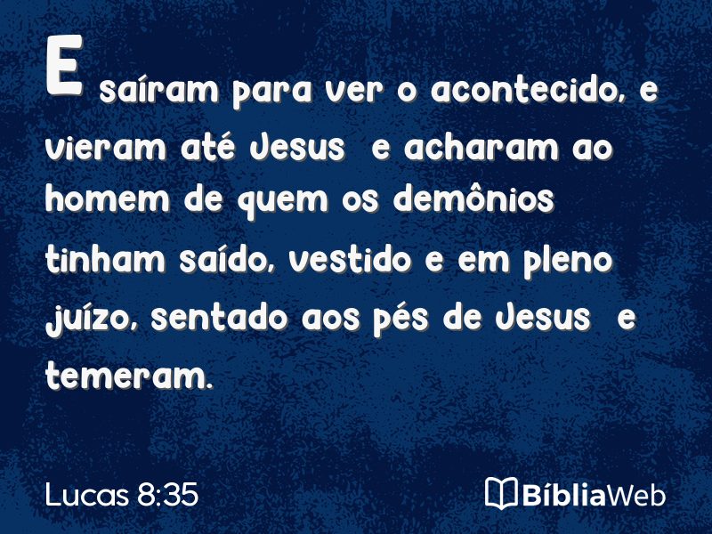 Lucas 8:35 em imagem para compartilhar