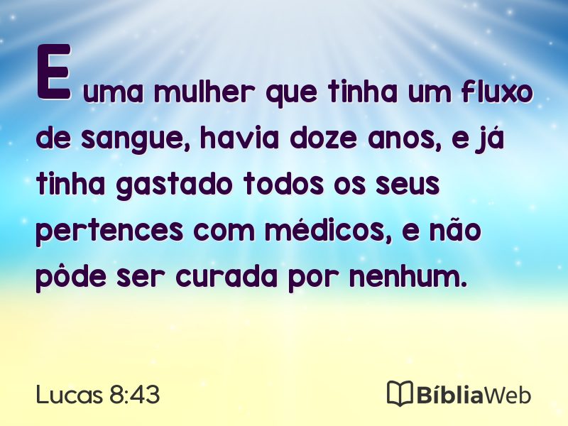 Lucas 8:43 em imagem para compartilhar