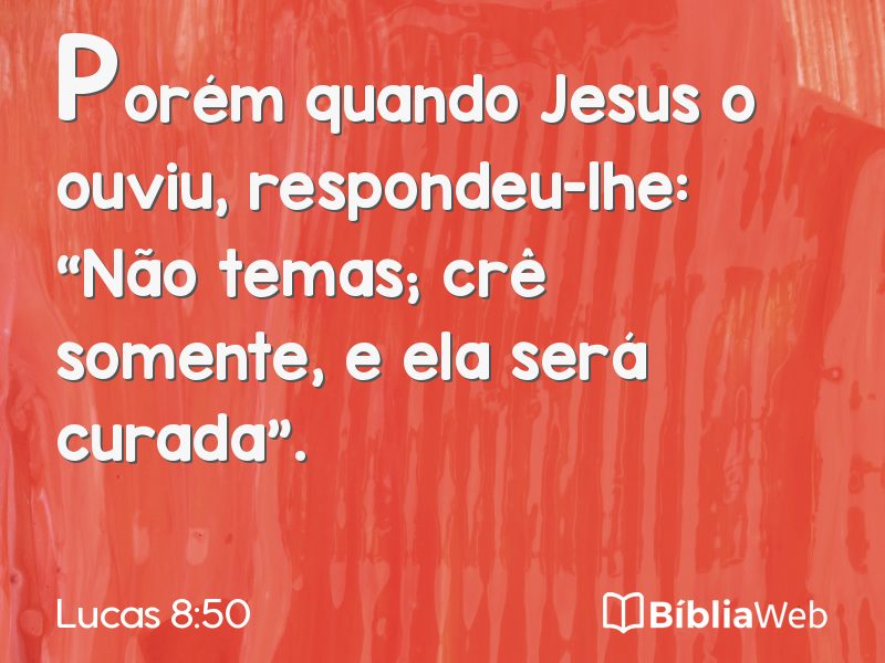 Lucas 8:50 em imagem para compartilhar