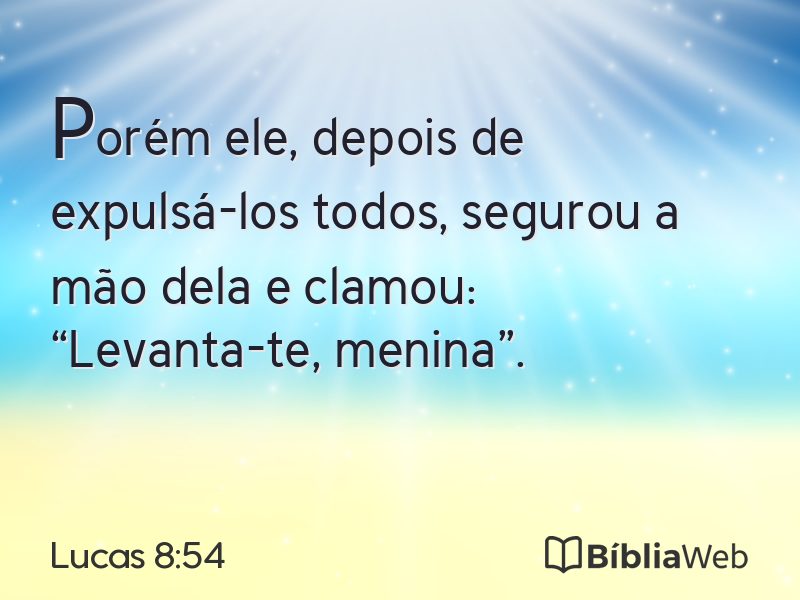 Lucas 8:54 em imagem para compartilhar