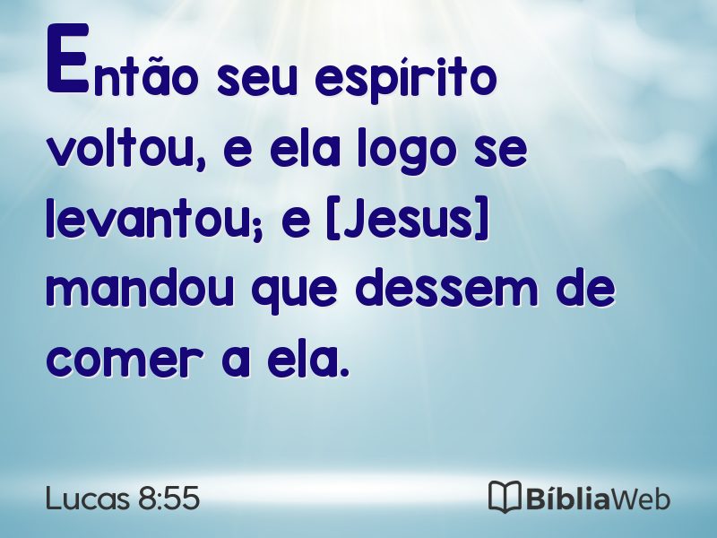 Lucas 8:55 em imagem para compartilhar