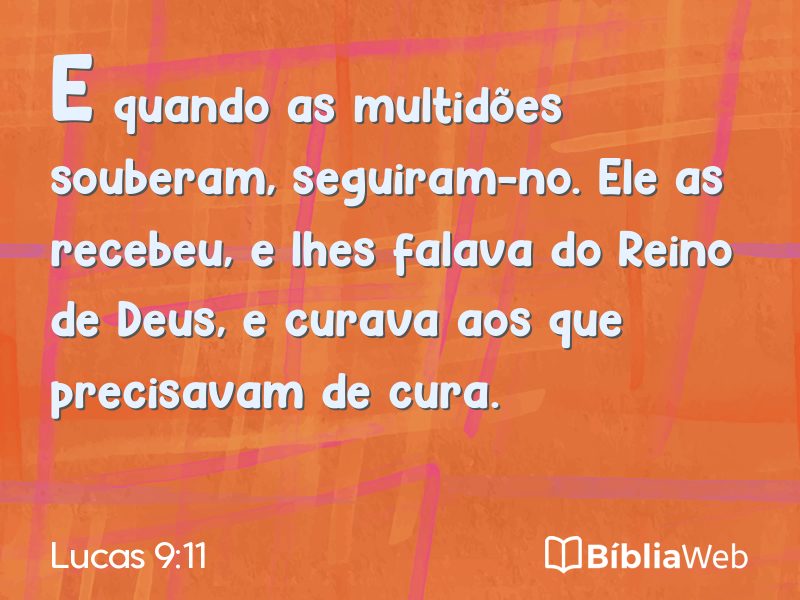 Lucas 9:11 em imagem para compartilhar