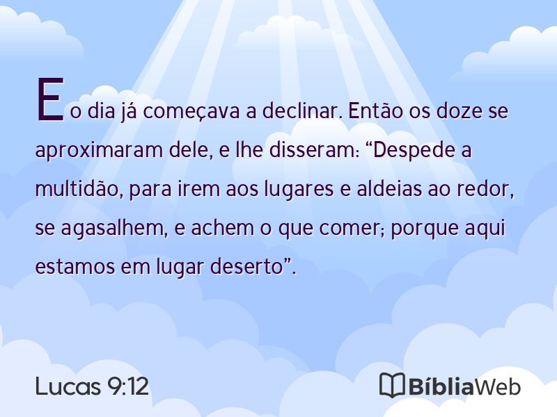 Lucas 9:12 em imagem para compartilhar