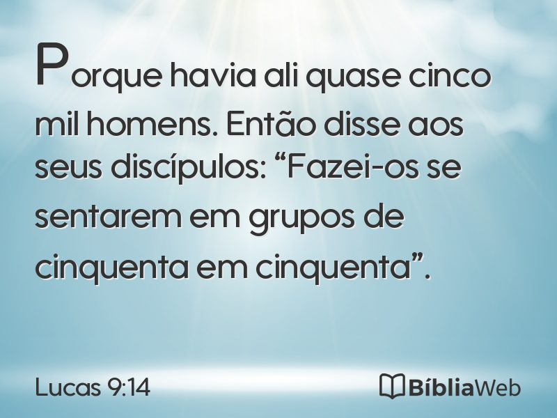 Lucas 9:14 em imagem para compartilhar
