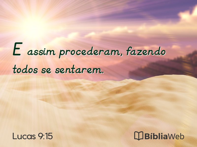 Lucas 9:15 em imagem para compartilhar