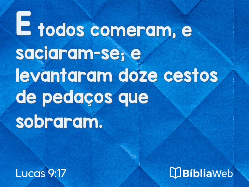 Lucas 9:17 em imagem para compartilhar