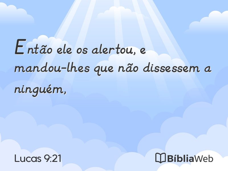 Lucas 9:21 em imagem para compartilhar