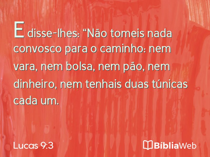 Lucas 9:3 em imagem para compartilhar