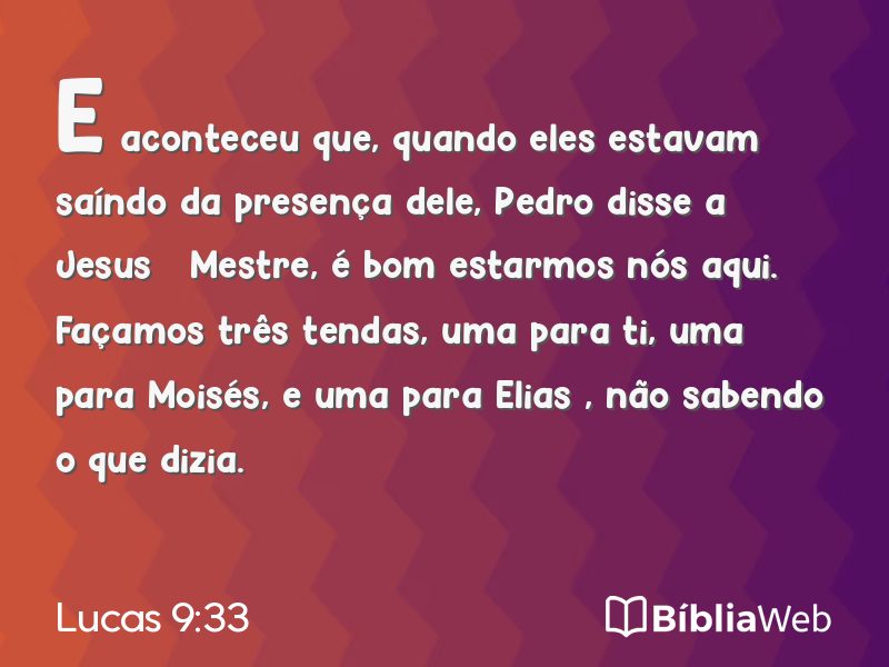 Lucas 9:33 em imagem para compartilhar