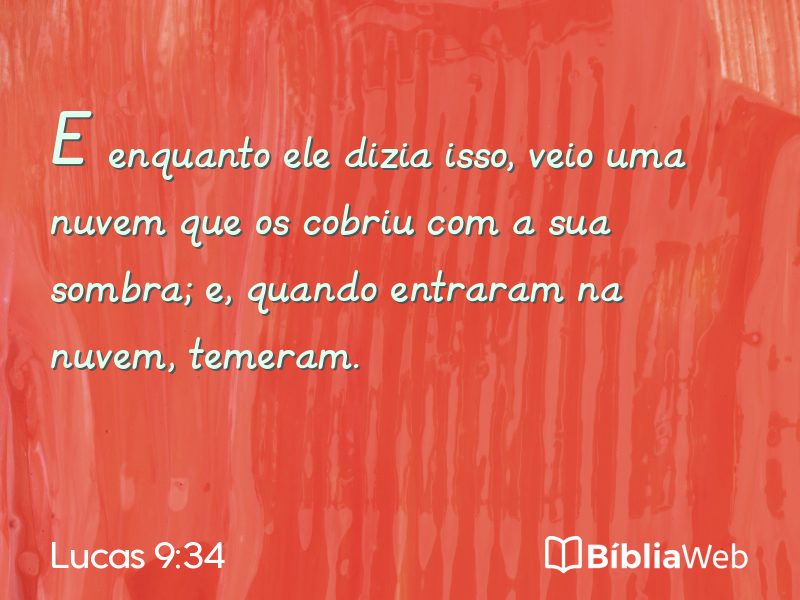 Lucas 9:34 em imagem para compartilhar