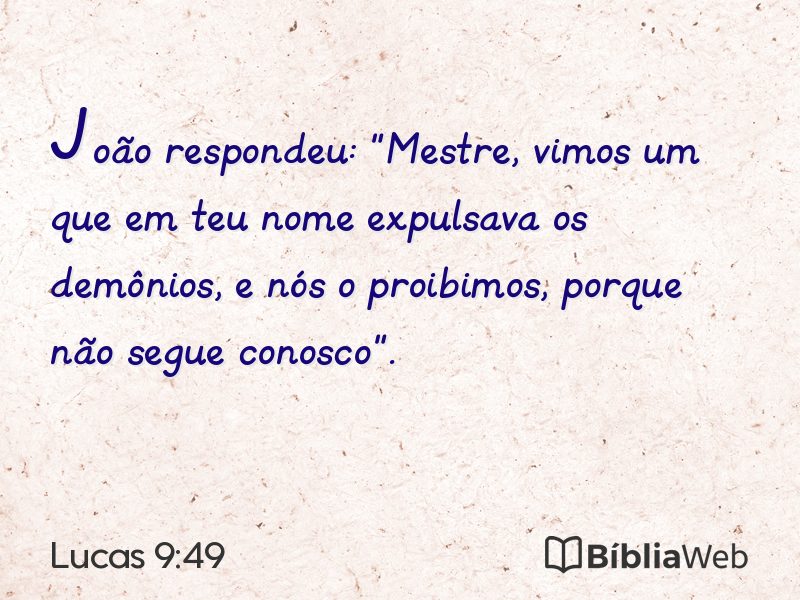 Lucas 9:49 em imagem para compartilhar