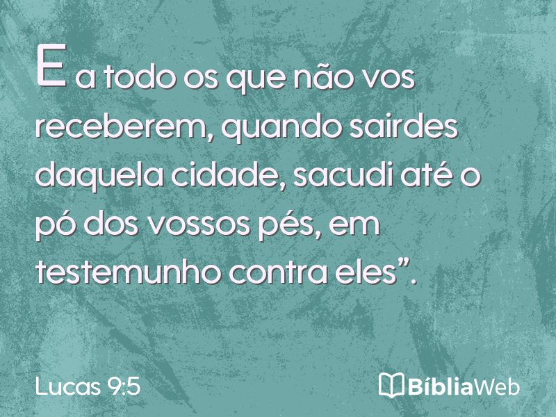 Lucas 9:5 em imagem para compartilhar
