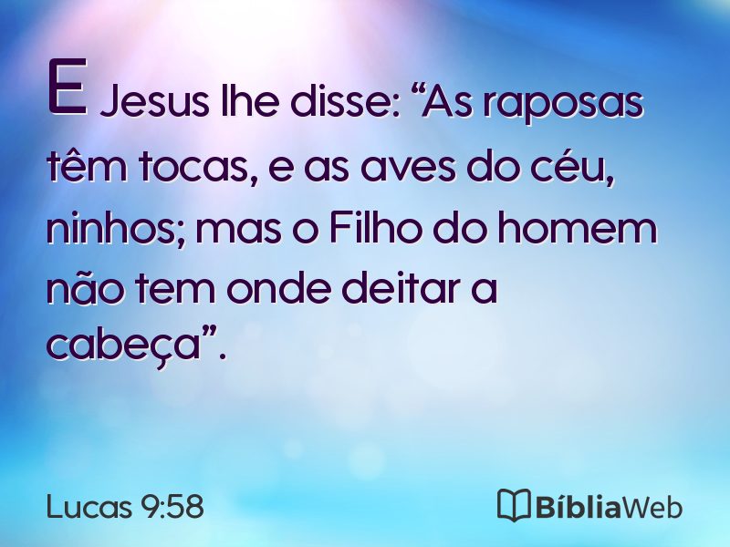 Lucas 9:58 em imagem para compartilhar