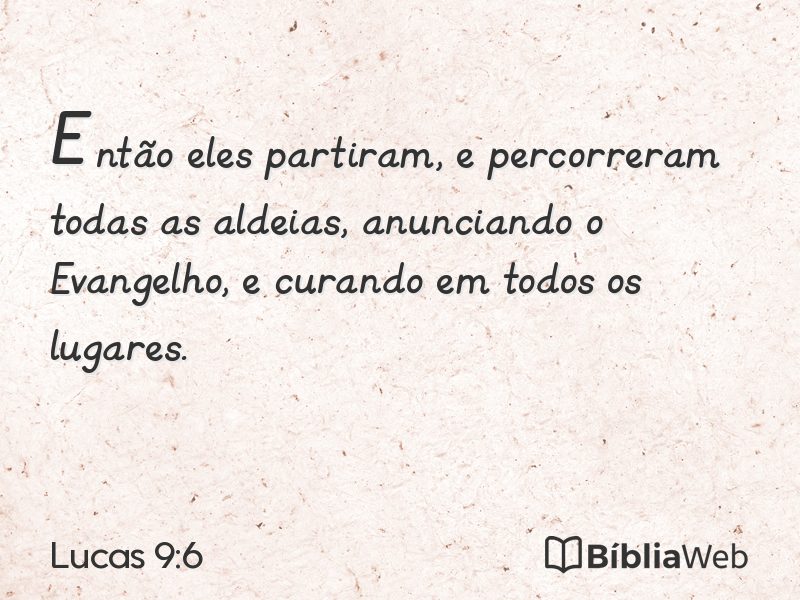 Lucas 9:6 em imagem para compartilhar